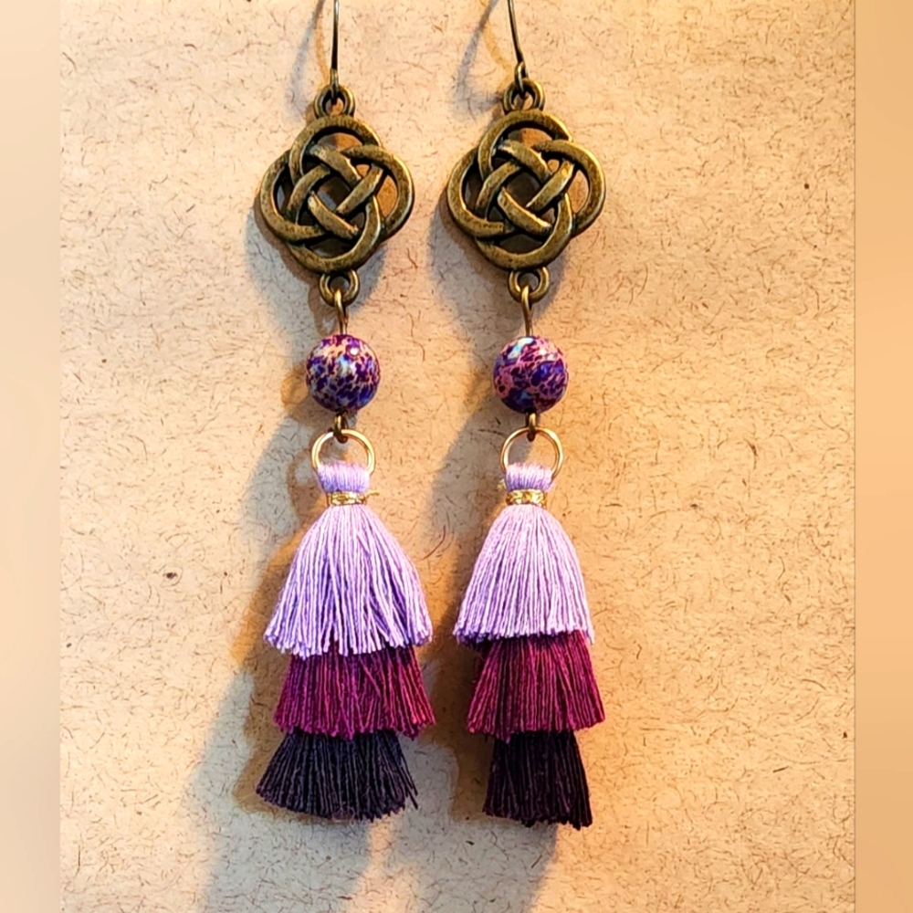 Purple Tassel Earrings